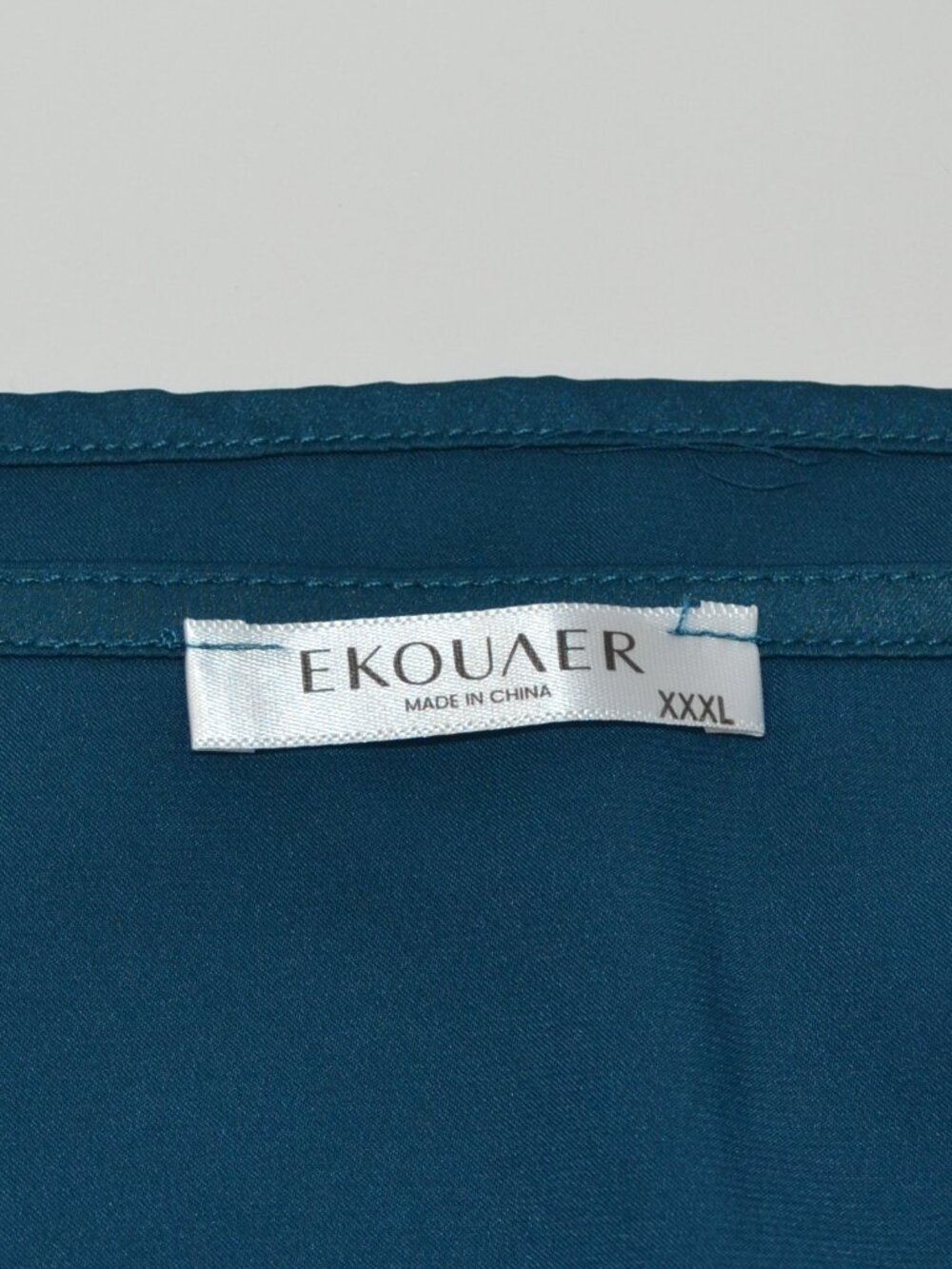 Ekouaer Women’s Sleeveless Lace Trim Nightgown – Teal – Size 3XL - Picture 5 of 6